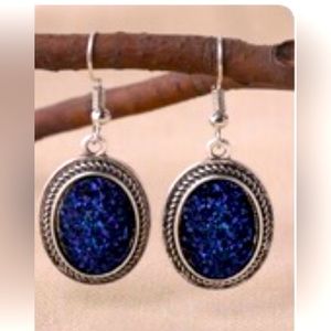 Vintage Cobalt Blue Drop Earrings